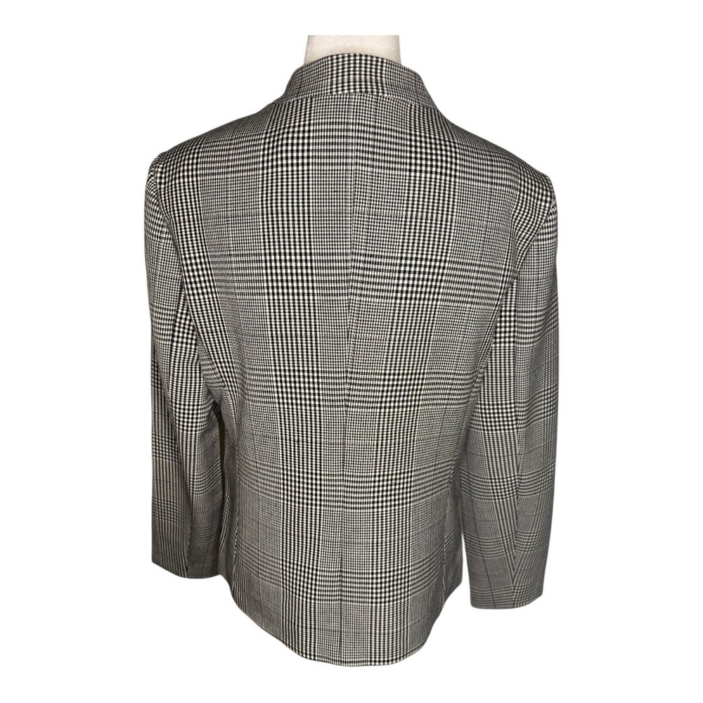 Tahari Blazer Size 10 Black White Plaid Career Business Casual Jacket Coat NWT - Picture 4 of 9
